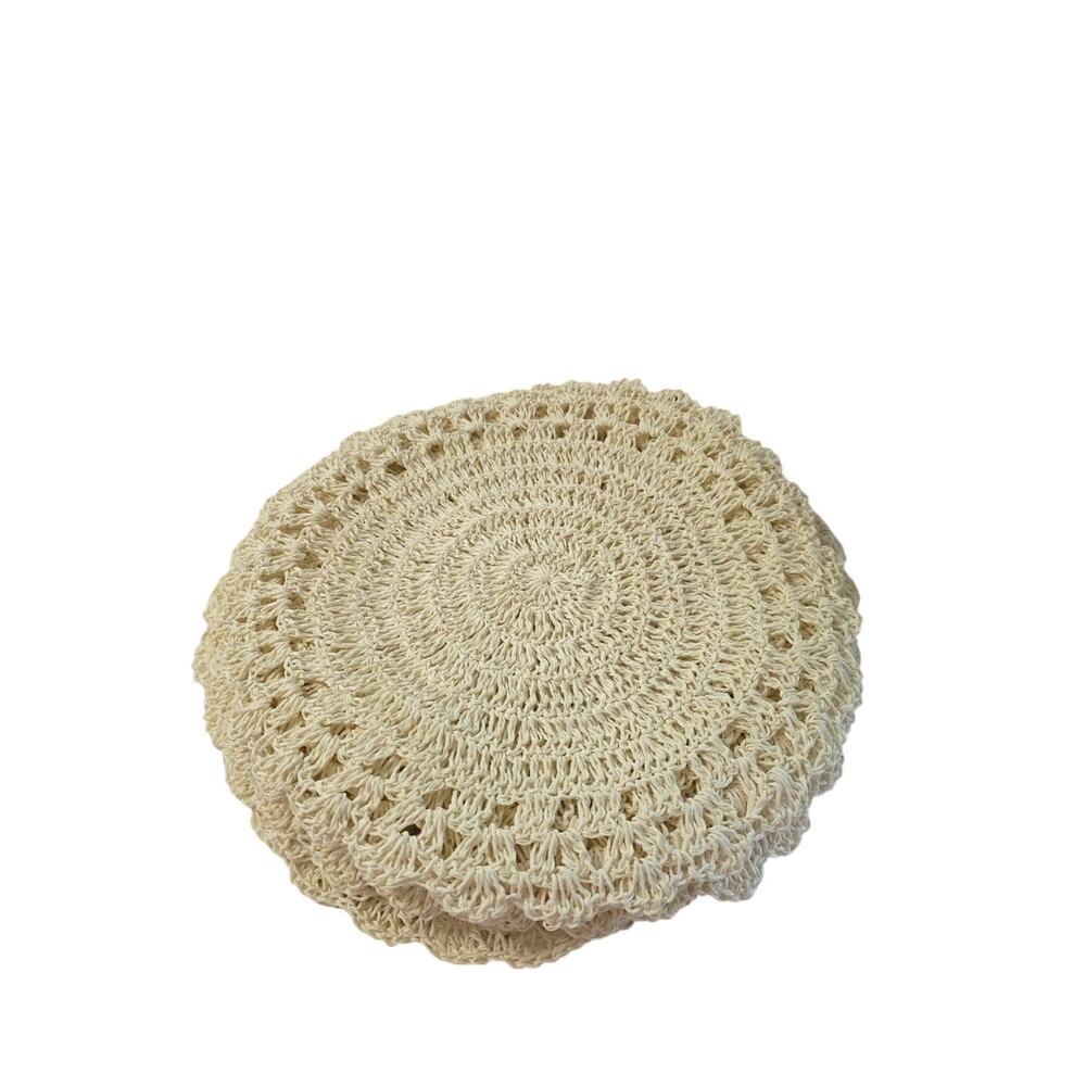 Lot Of 8 Round Beige Robert Stanley Placemats 14.5"